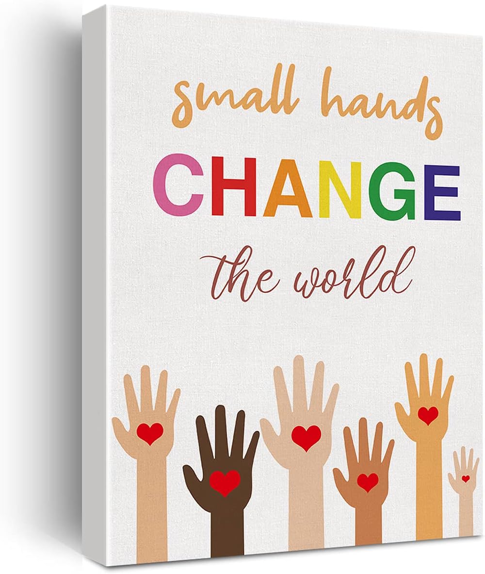 Inspirational Diversity Wall Art Equality Watercolor Canvas Painting Prints for Home Wall Decor Framed Artwork Gifts(12x15 Inch)