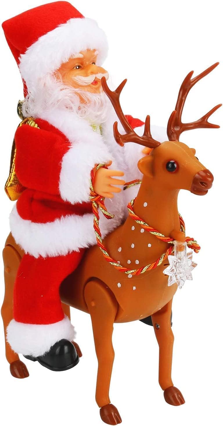 FAMBIZ Santa Claus with Reindeer, Battery Operated, Moving Santa,