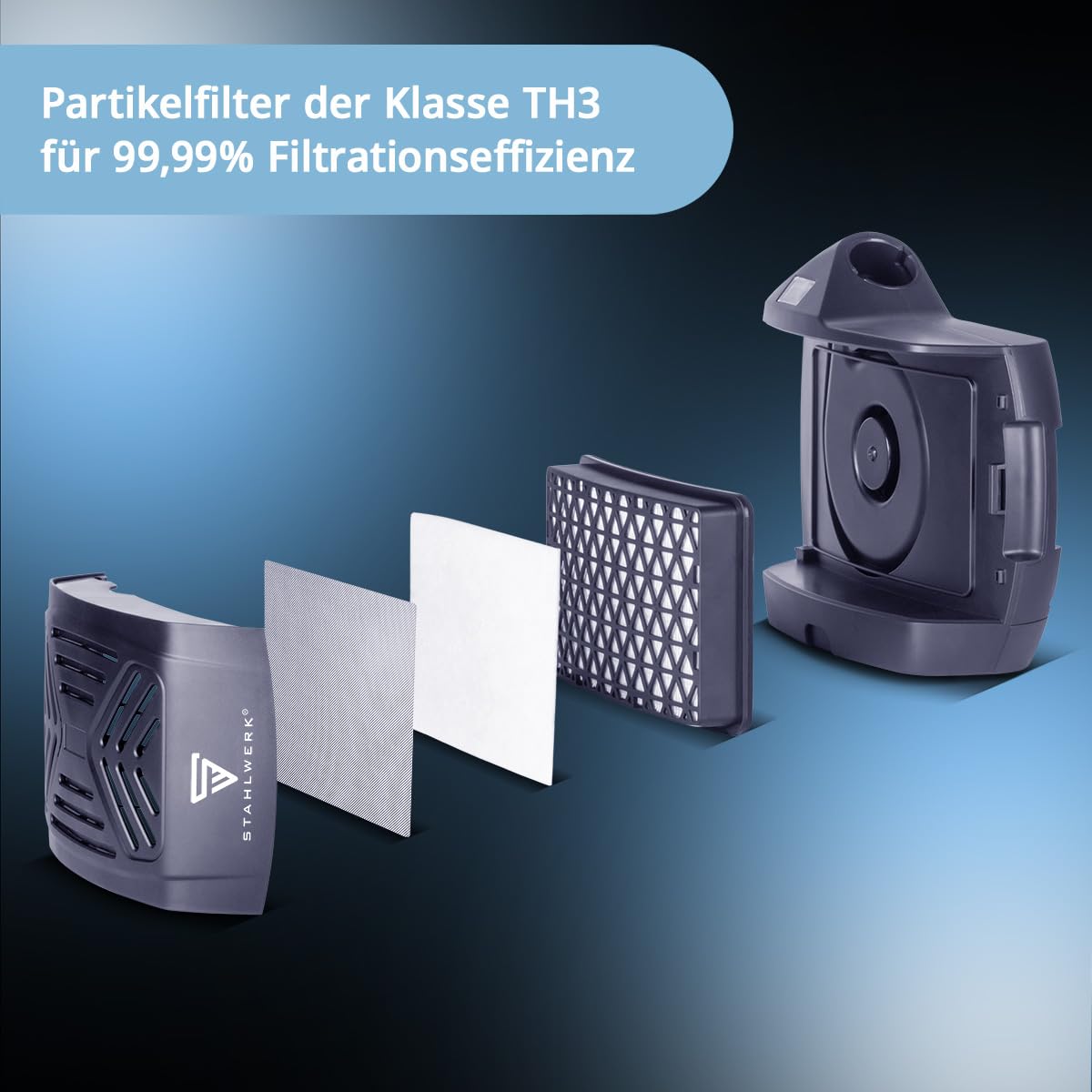 STAHLWERK Automatik-Schweißhelm 3-in-1 Booster AIR – Schweißerhelm mit Frischluftzufuhr, PAPR-System, True-Colour-Technologie, Jobspeicher, automatische Abdunkelung DIN 4-13, optische Klasse 1/1/1/2