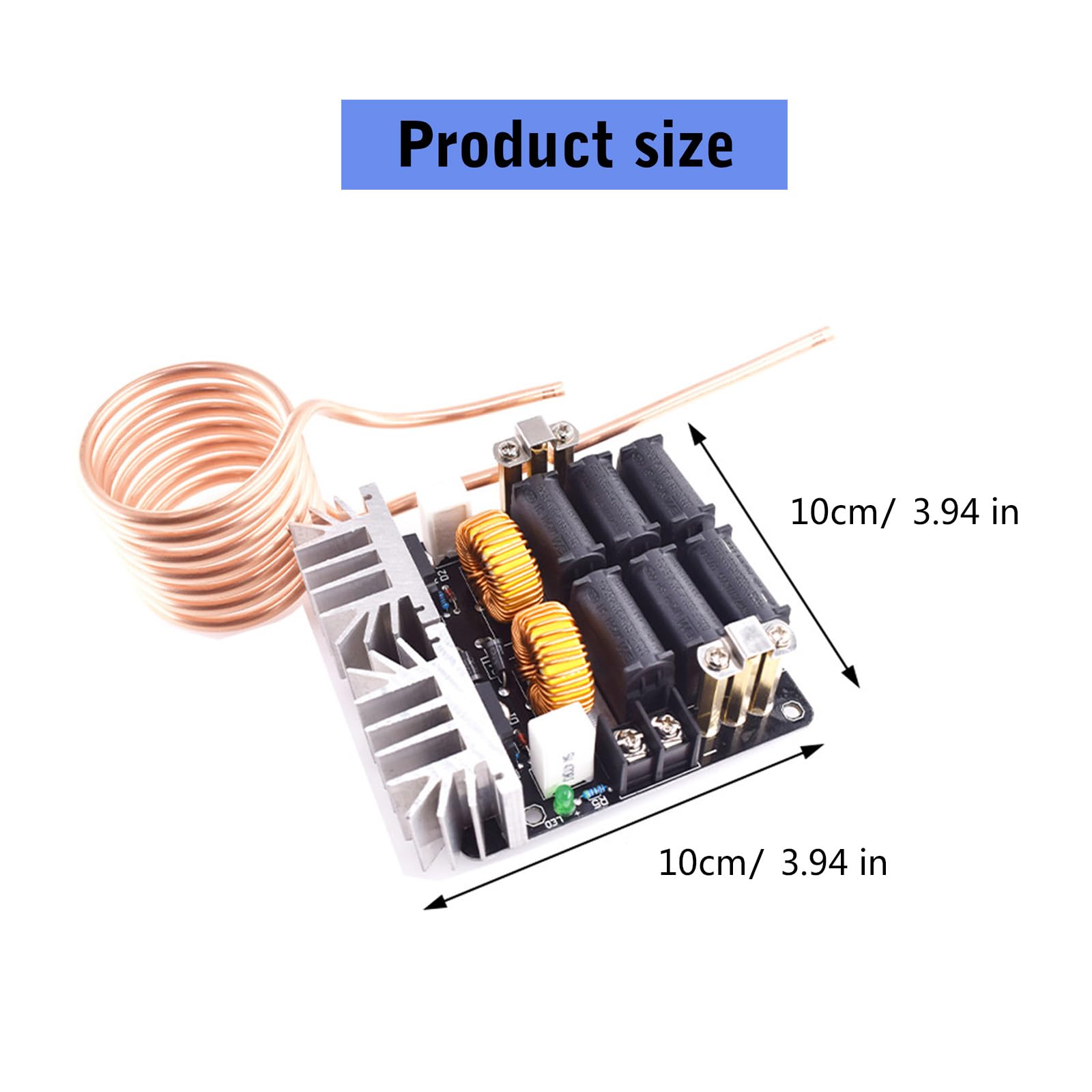 Panneau de chauffage à induction ZVS 1000 W 12 V-48 V basse tension avec module d'alimentation de chauffage par bobine