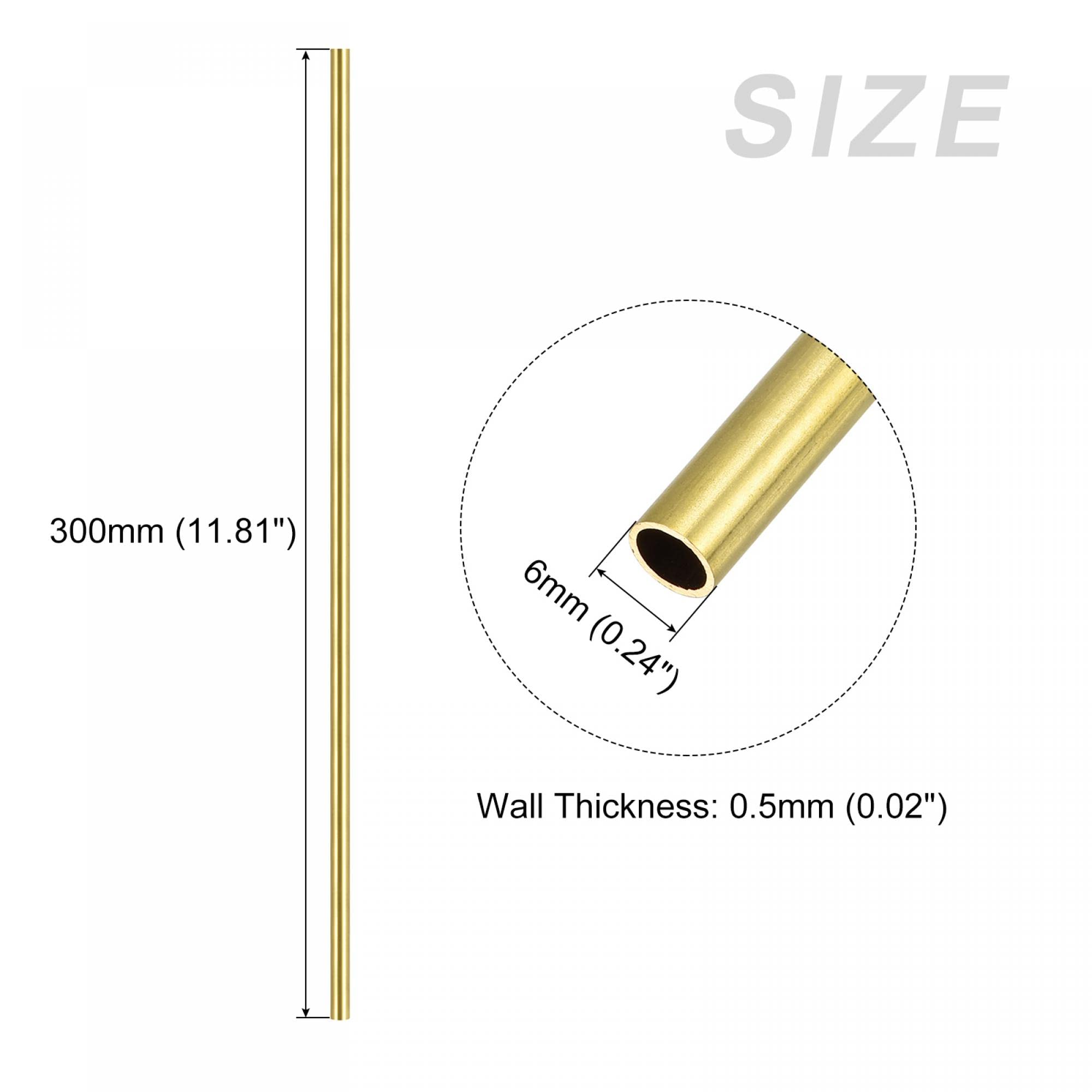 Tubería Redonda De ABS Para Modelismo - 6 Mm De Diámetro, 0.5 Metros De Largo, Pack De 2 Unidades