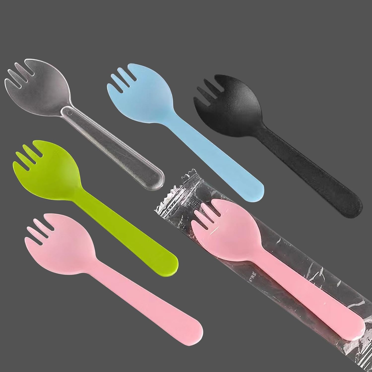 ARTOST 100 PCS Disposable Sporks Individually Packaged