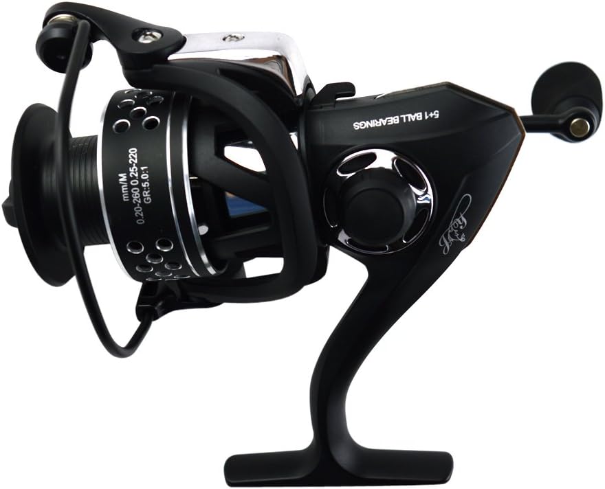 XIYUE Aluminum Fishing Reel Various Line Capacity Alloy Body Left and Right Interchangeable Gear 5.0: 1 4.7:1 Stainless Steel Ball Bearing 5+1 Black HTA Series