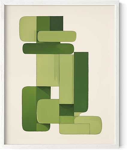 Miniatura 200 de HAUS AND HUES Arte abstracto moderno para pared, arte de sala de estar azul y verde, obra de arte moderna para paredes, imagen minimalista para sala