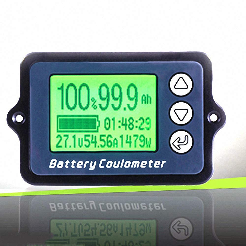 DollaTek TK15 Medidor de Coulomb 5-50A 8-120V con indicador de batería de vehículo eléctrico de Carcasa Detector de Capacidad de fosfato de Hierro y Litio