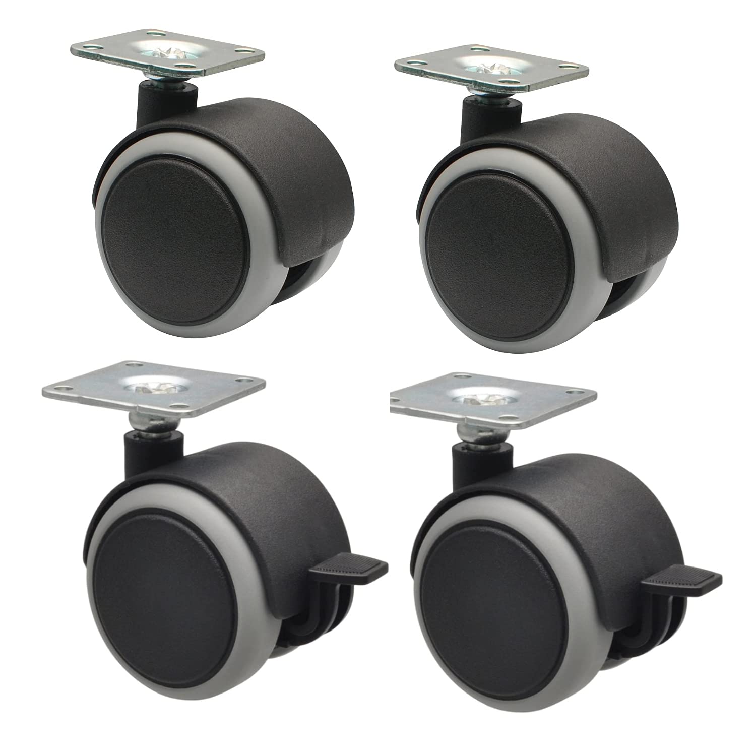 WAGNERblack/grey, (Ø) 50 mm, 4tlg. Set-soft, mit Platte