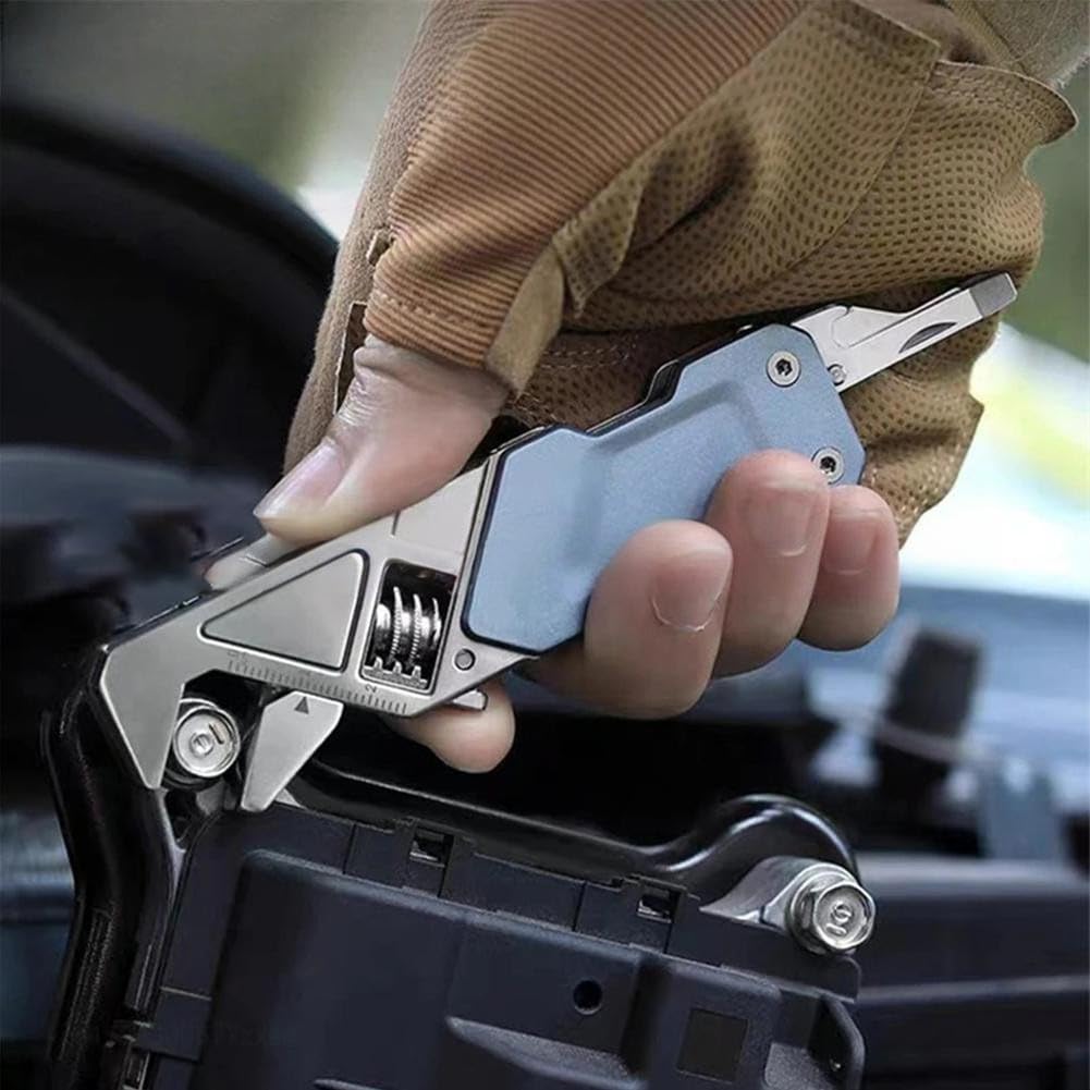Chiave inglese regolabile multifunzione 6 in 1 con cacciaviti tascabili e guaina in nylon per la portabilità