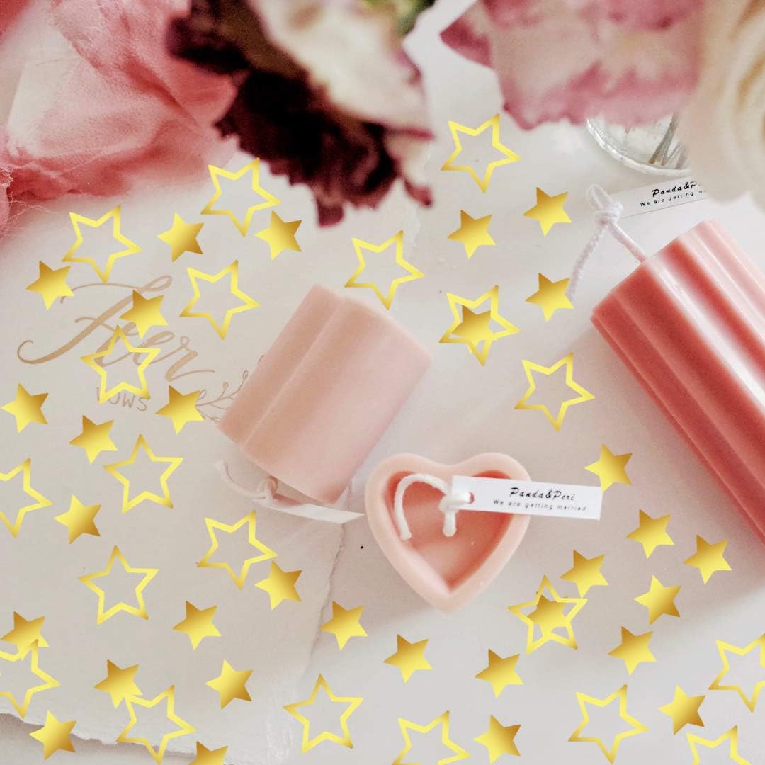 Confetti Star Metallic Foil Confetti Sprinkles for Wedding/Birthday/Festival Party Decorations 1.5OZ(Gold, 24mm&18mm)