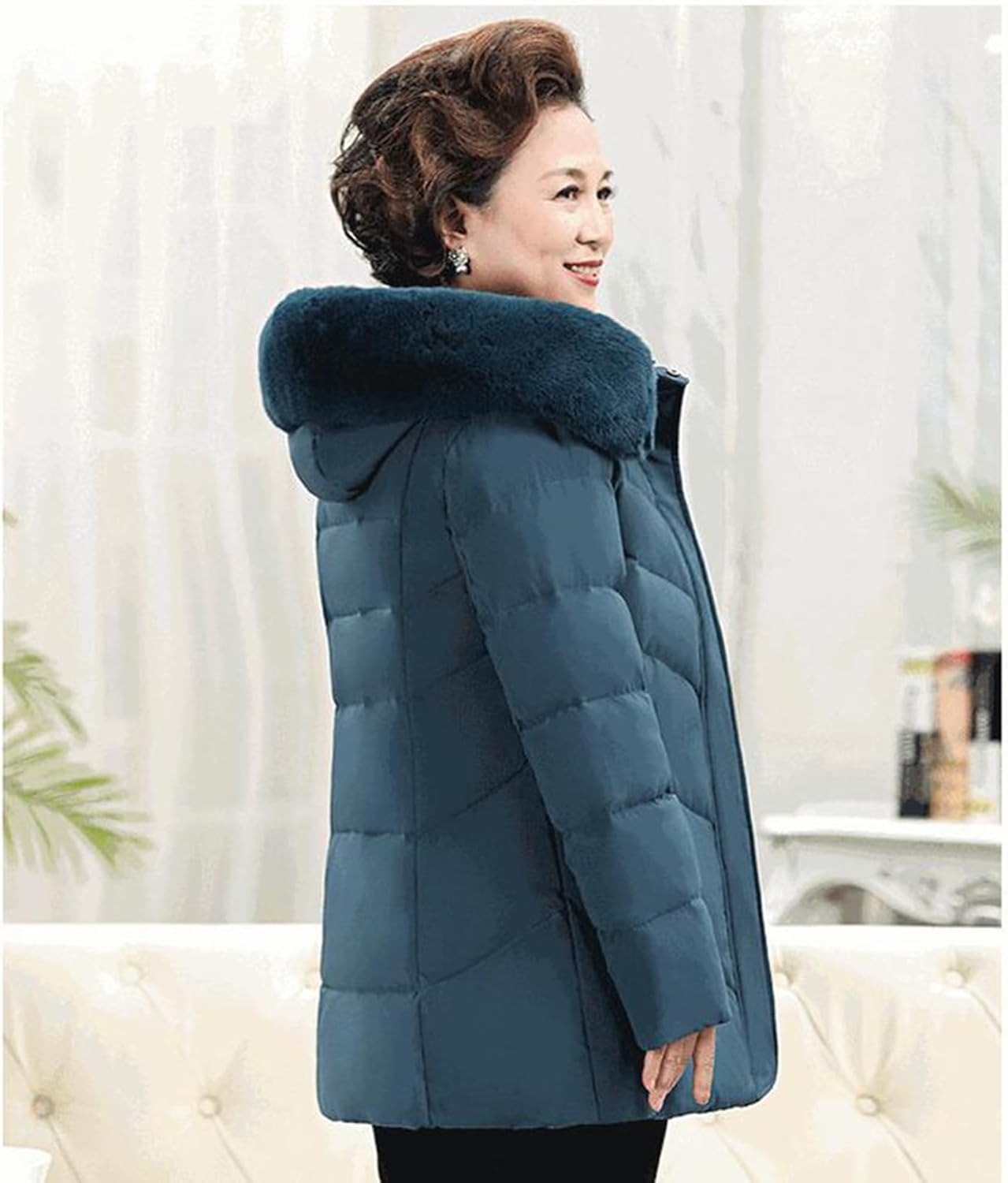 [HWQFM] ダウンジャケット ダウンコート アウター ミドル 秋冬 暖かい レディース 大きいサイズ 厚手 防風 防寒 軽量 通