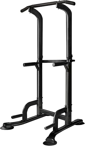 BARWING Estación de barra de dominadas, torre eléctrica, estación de inmersión con respaldo 3D, soporte de entrenamiento de fuerza multifunción,