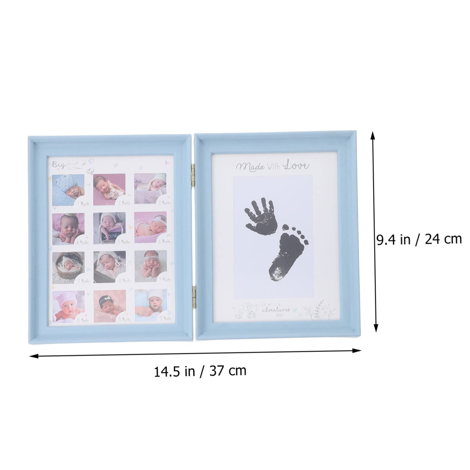 ULDIGI Baby Handprint Photo Frame Newborn Growth Frame Simple Decorative Design Blue