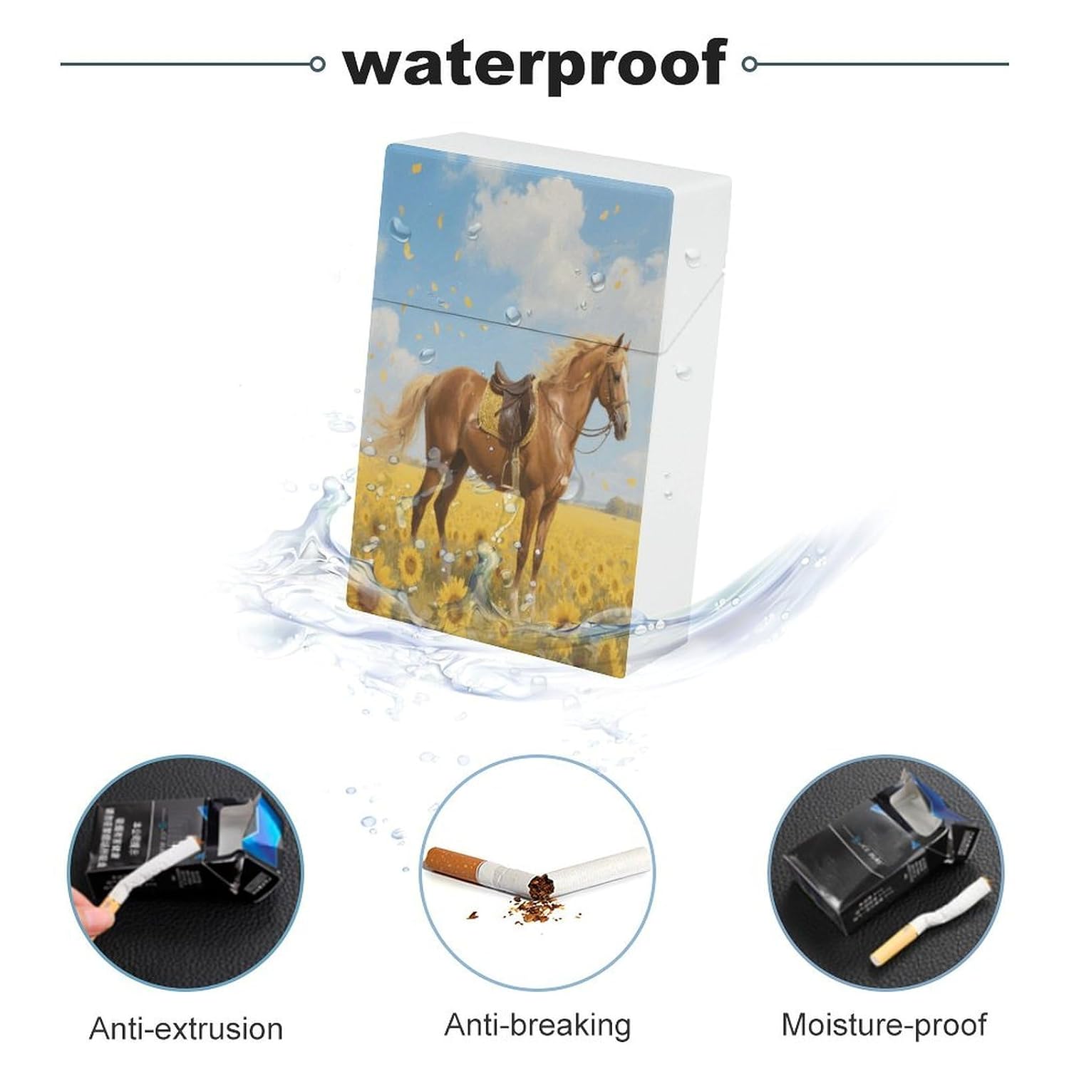 Horse Plastic Cigarette Case King Size for Men Women image 3