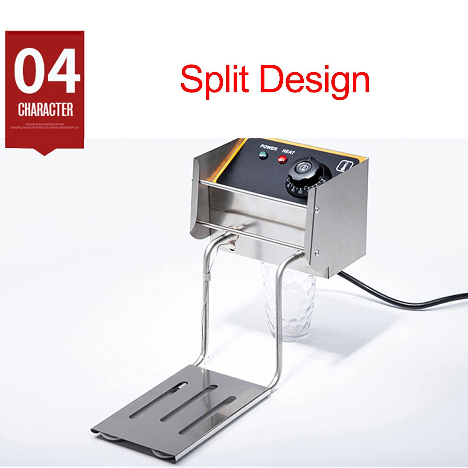 Friggitrice con Cestello Friggitrice Elettrica da Banco in Acciaio Inox da 2000 W con Serbatoio Dell'Olio da 4 Litri E Coperchio Temperatura Regolabile per Uso Domestico,