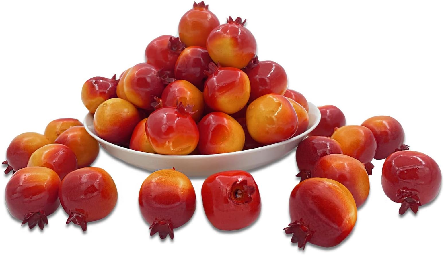 30Pcs Realistic Mini Red Fake Pomegranates,Simulation Lifelike Pomegranates,Faux Fake Fruits Pomegranate for Photoshoot Home Party Decoration
