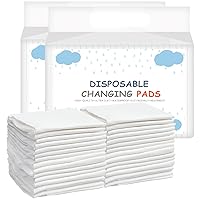 Vista 17 de Cambiador desechable para bebé, paquete de 25 almohadillas suaves de tela no tejida transpirable impermeable, protector de colchón portátil a prueba