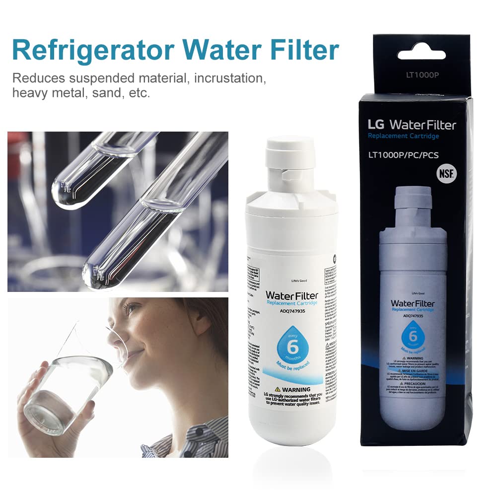 QOTSTEOS LT1000P Lot de 3 filtres à eau de rechange pour frigo, compatible avec frigo Kenmore9980