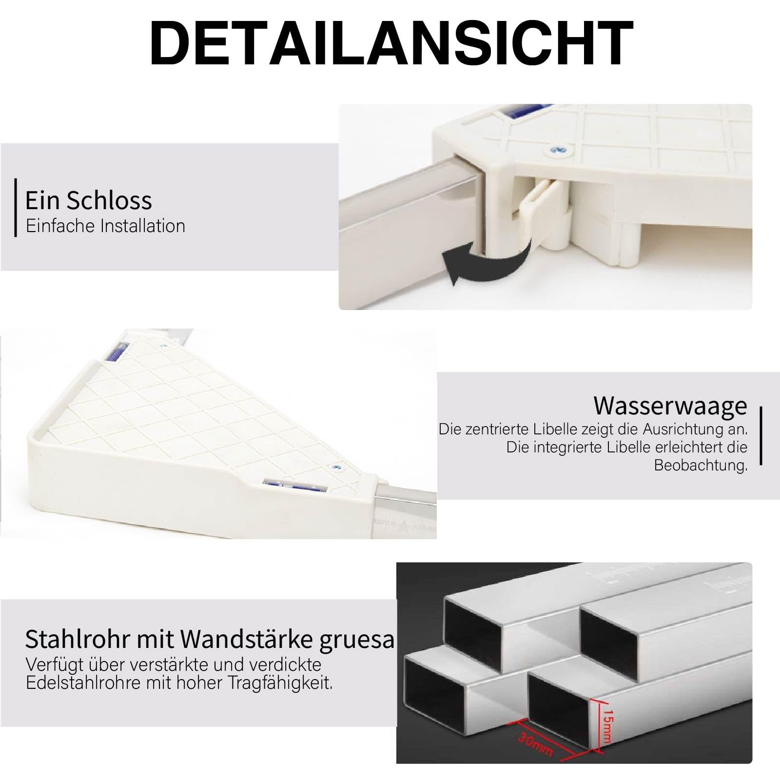 Base Regolabile Per Lavatrice E Asciugatrice - Supporto In Acciaio Inox, Carico 600 Kg, Altezza 24-27 Cm, Antivibrazioni