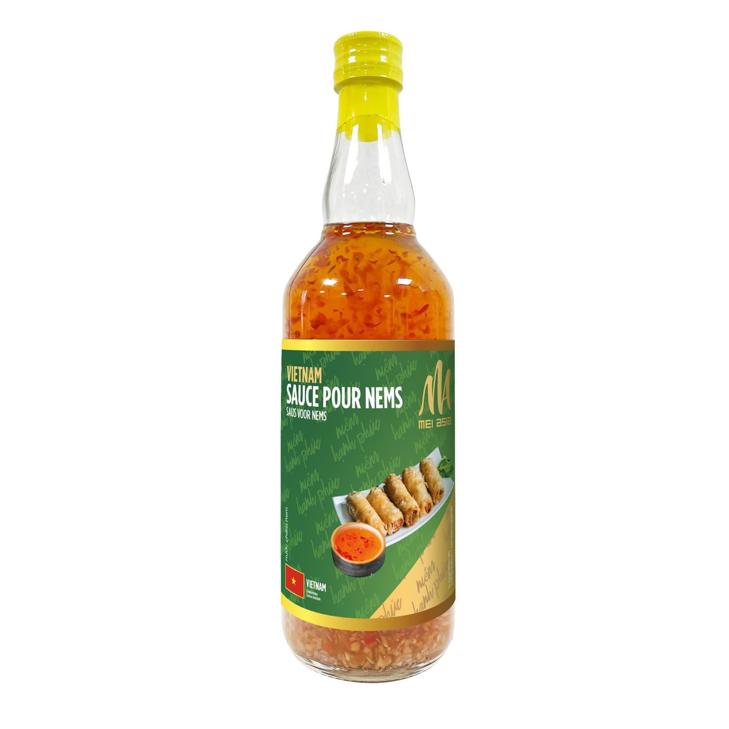 MEI ASIA - Sauce pour Nems à la Graine de Soja et Piment - Arôme Ail et Épices - la bouteille de 500mL - Le Lot De 3