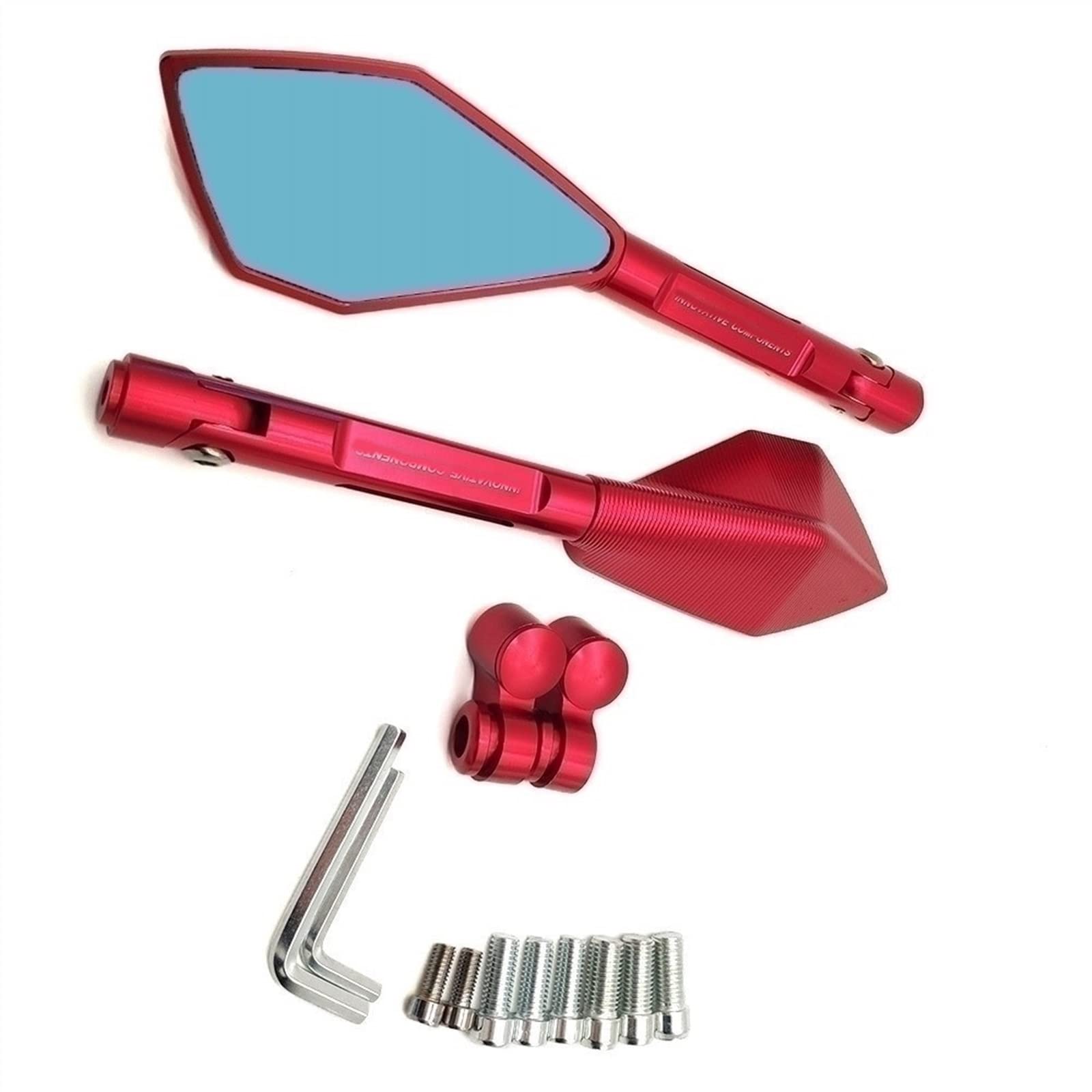 Rétroviseur Rétroviseurs De Moto pour Benelli Leoncino 500 TRK 502 pour Hyosung Gt650r Rétroviseurs De Guidon De Moto en Aluminium Bleu Pièce De Moto (Color : Rot)