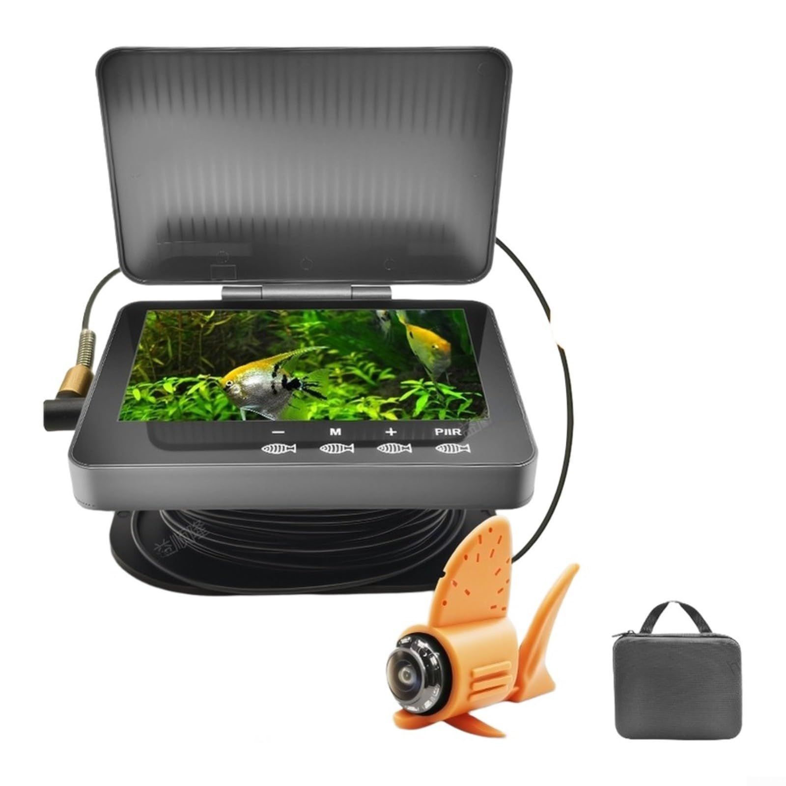 Buscador de peces subacuático con pantalla táctil de 43 pulgadas con cámara HD, 5000 mAh, rango de profundidad de 06 a 73 m, para pesca nocturna