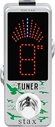 Stax Pedal afinador cromático pedal afinador de guitarra efeito de afinação de alta precisão pedais de guitarra para guitarra elétrica e baixo precisão ± 1 centavo tamanho mini desvio verdadeiro.