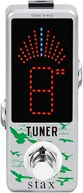 Stax Pedal afinador cromático pedal afinador de guitarra efeito de afinação de alta precisão pedais de guitarra para guitarra elétrica e baixo precisão ± 1 centavo tamanho mini desvio verdadeiro.