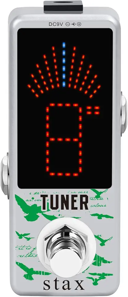 Stax Pedal afinador cromático pedal afinador de guitarra efeito de afinação de alta precisão pedais de guitarra para guitarra elétrica e baixo precisão ± 1 centavo tamanho mini desvio verdadeiro.