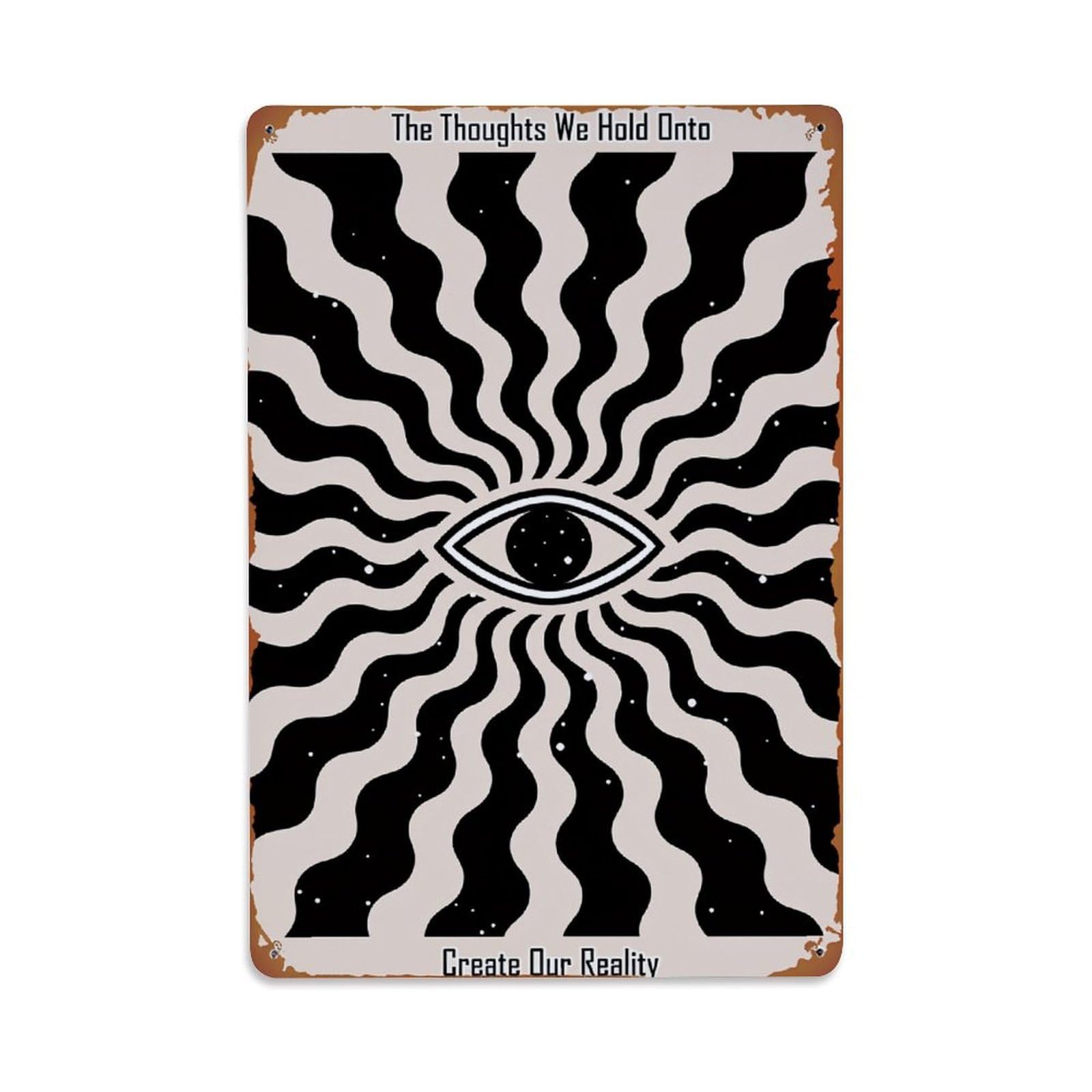 Jdfenggu Vintage Eye Waves Pattern Design Art Retro Metal Tin Sign, Decor Art Poster For Bar, Home, Man Cave, Kitchen, Laundry Room Gift 8X12inch
