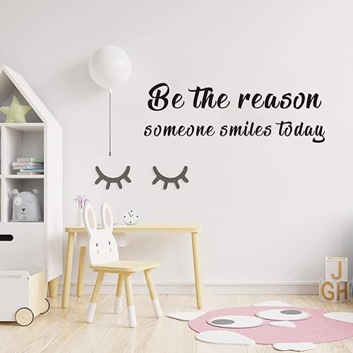 Miniatura 3 de IARTTOP Vinilo decorativo para pared con cita inspiradora, Be The Reason Someone Smiles Today, vinilo de actitud positiva para dormitorio, sala de