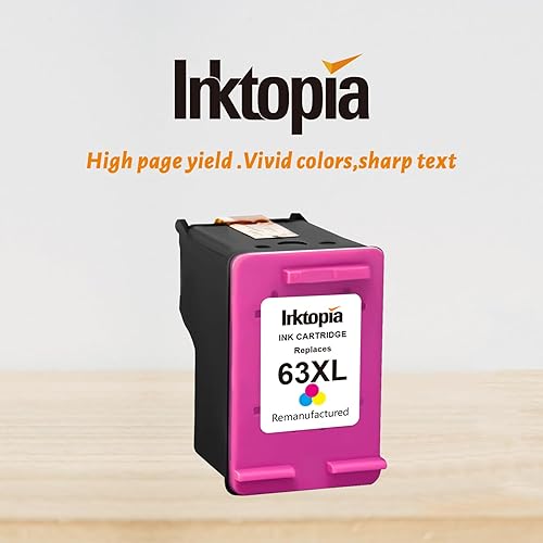 Miniatura 3 de Inktopia Cartucho de tinta remanufacturado de repuesto para HP 63 XL 63XL para impresora HP OfficeJet 5255 5258 3830 Envy 4520 4512 4513 DeskJet