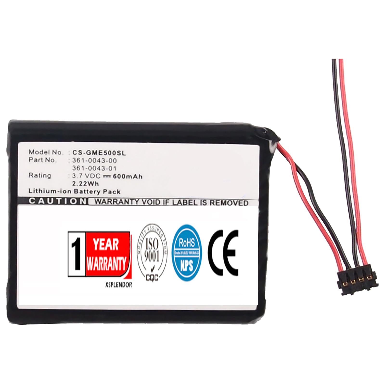 XSPLENDOR XSP Replacement Battery for Garm/in 4RL58983, Edge Explore 820, Edge 520, Edge 205, Edge 500, Edge 820, 010-01626-02, Edge 200 PN 361-0043-01, 361-00043-01, 361-00043-00, 361-0043-00