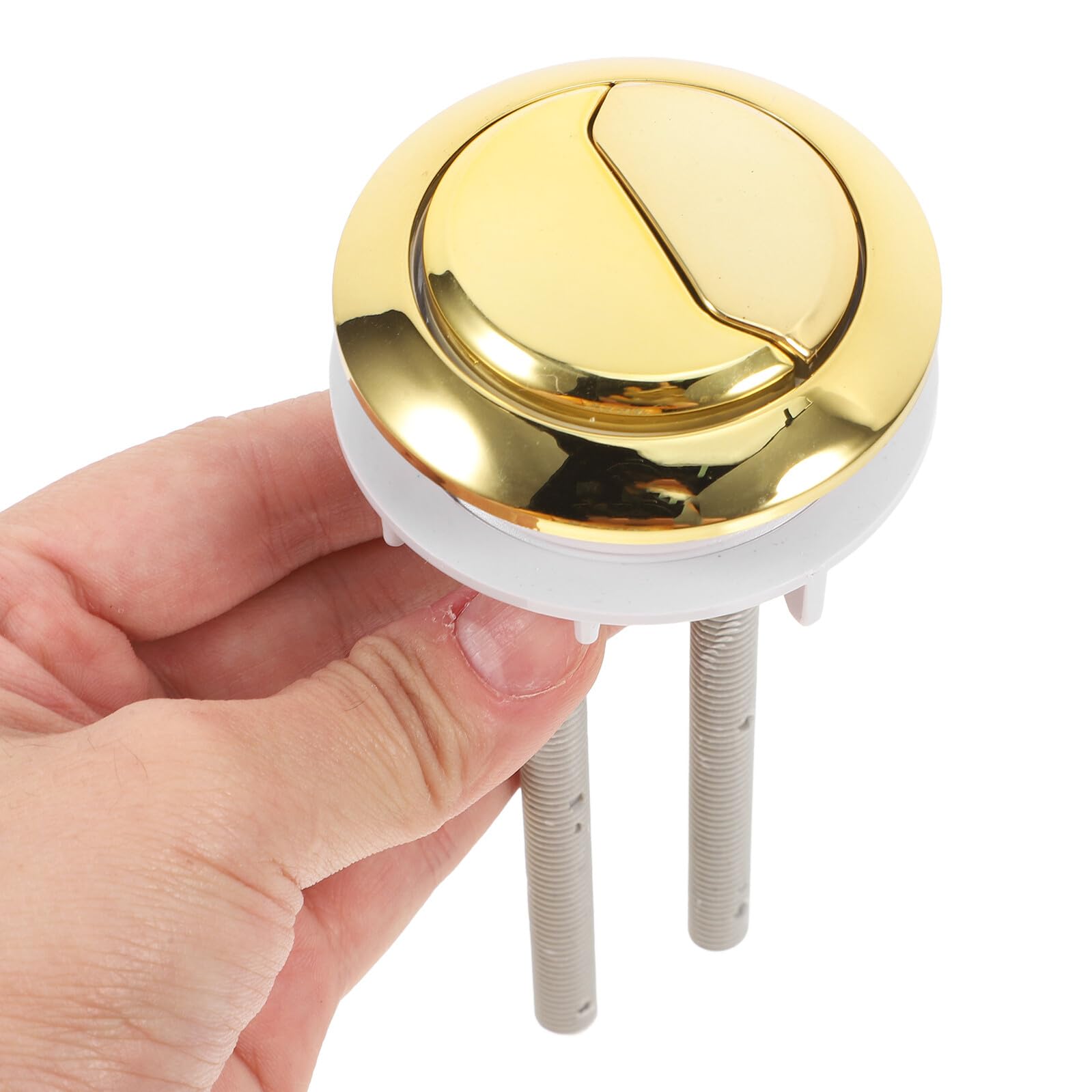 Angoily Bouton de Chasse D'eau Double pour Réservoir de Toilettes, Abs Doré, à Tige Ajustable, Compatible Wc, Kit de Remplacement, Usage Domestique et Hôtelier Couleur Aléatoire