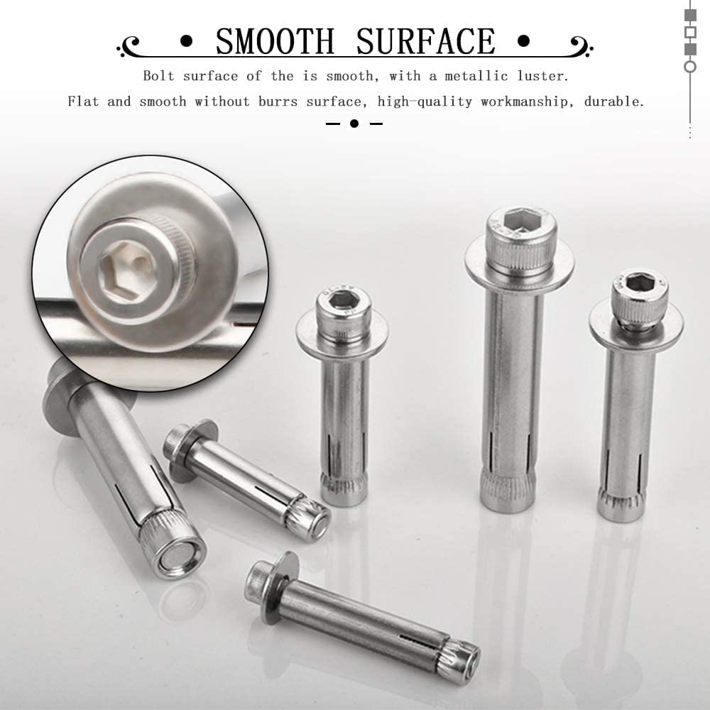 Tornillo de expansión, Perno de acero inoxidable, manguito expansión, tornillos anclaje, pernos, accesorios hardware(M10*70)