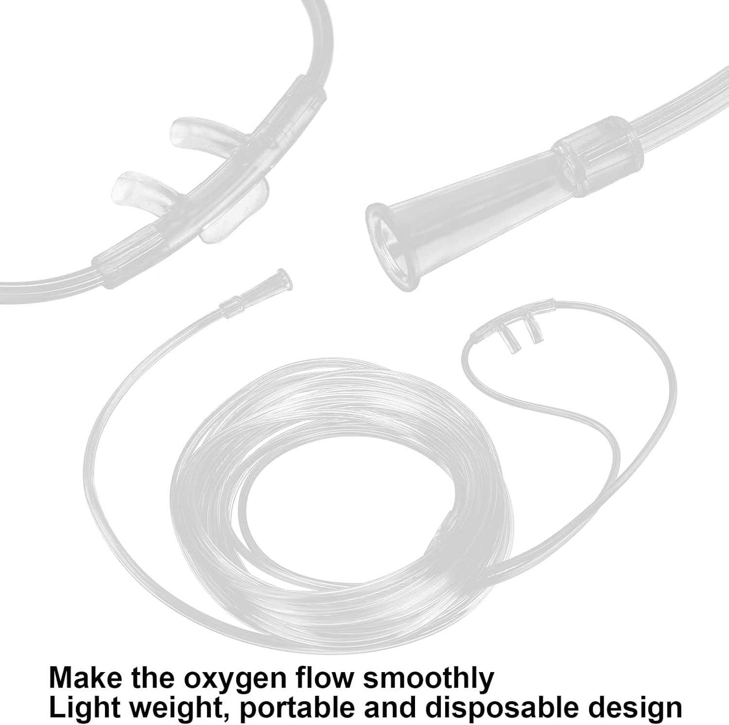 HeadMounted Silicone Nasal Oxygen Tube Transparent Silicone Oxygen Pipe, Household Nasal Oxygen