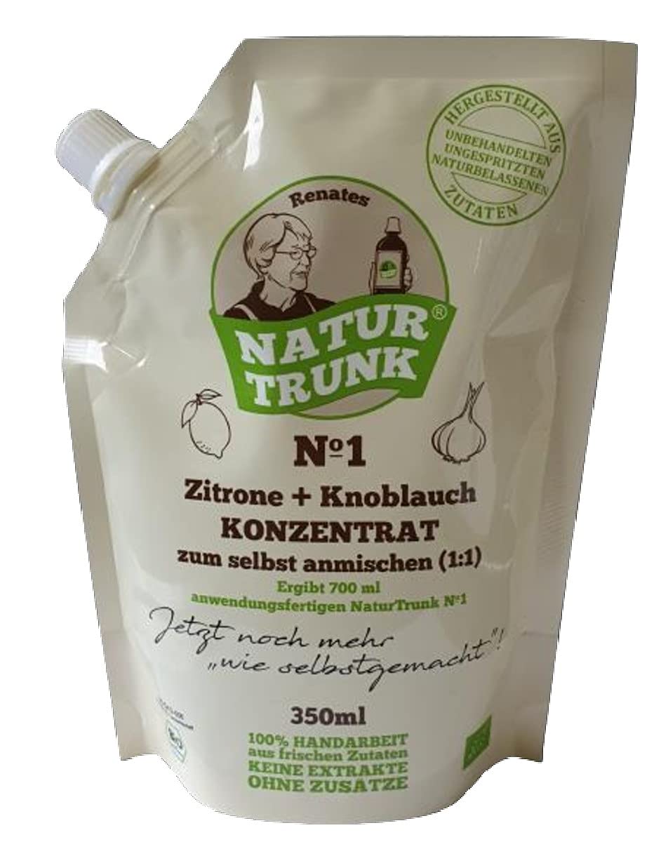 Bio-Konzentrat für Renates NaturTrunk N° 1 Zitrone + Knoblauch 350ml ergeben 700 ml DE-ÖKO-006