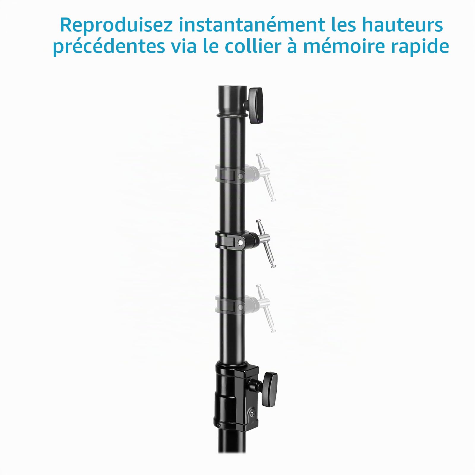 PROAIM Support Slider caméra 44", récepteur pin Junior, Charge 36 kg. | Hauteur réglable de 24,8 à 44 pouces ; structure acier et aluminium 2 sections ; base 31 pouces avec 2 pieds de nivellement.