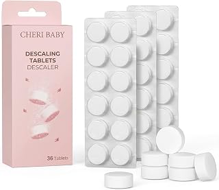 36Pcs Descaling Tablets Compatible with Momcozy, GROWNSY, Papablic, Baby Brezza Bottle Washer, Effective for Bottle Washer, Warmer, Sterilizer, Descaler for Milk & Limescale Removal