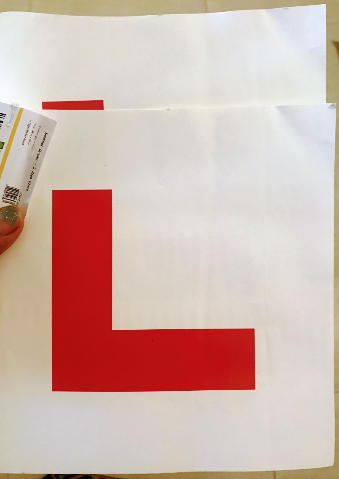 Shopland | L Sign Sticker Plate with White Background for New Learner ...