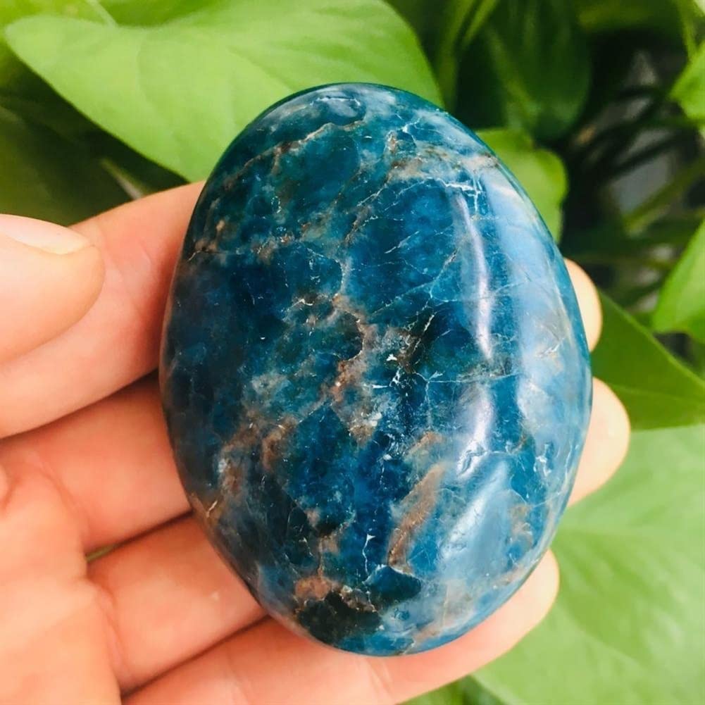FFIME Natural Blue Apatite Palm Stone Crystal Reiki Stone 110g Beautiful Natural Crystal Stone Crystal