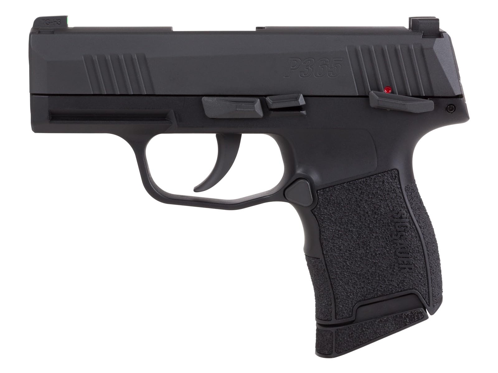 Sig Sauer P365 4.5mm Steel BB Cal. CO2-Powered Semi-Automatic Air Pistol - 20rd BB Magazine & Green High Visibility 3-Dot Fixed Sights Included
