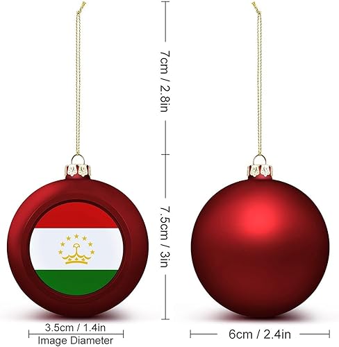 Vista 256 de Adornos dorados de bola de Navidad de Trinidad y Tobago, adorno de bola de bandera de Trinidad y Tobago, adornos de Navidad de bandera nacional
