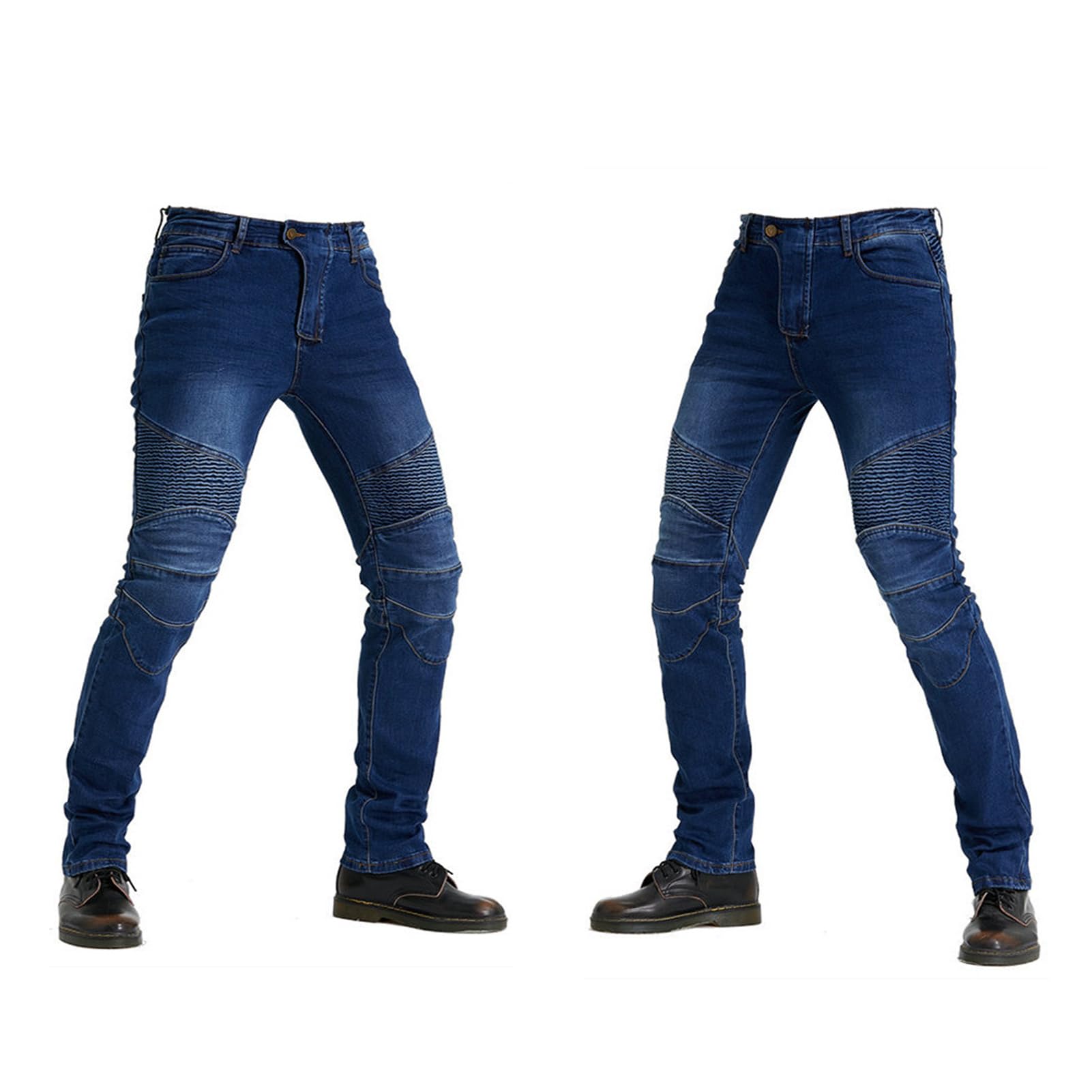 Heren/Dames Motor Kevlar Jeans Motor Beschermende Broek Versterkte Denim Broek Kevlar Gevoerd CE Goedgekeurd Heup- en Knie Verwijderbare Gepantserde Broek (L,Zwart