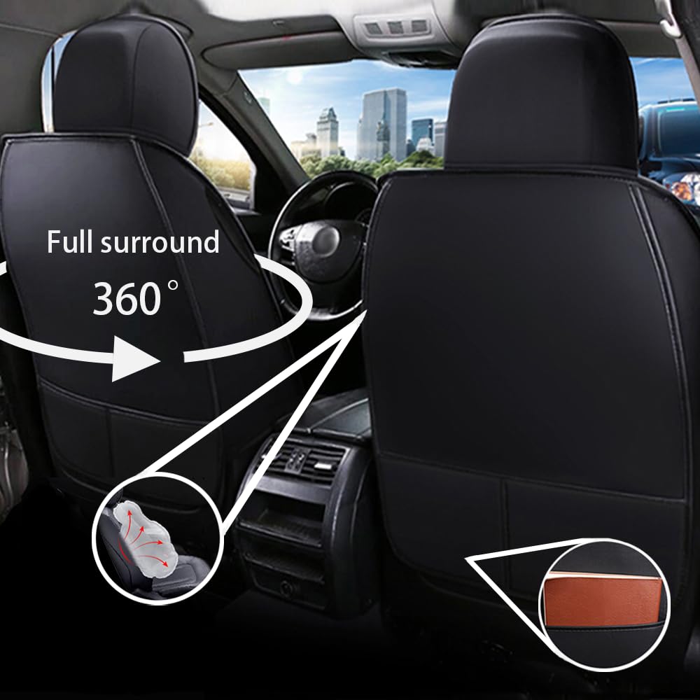 WuYyyyy Cuir Voiture Ensembles De Housses Siège Pour VW Amarok Dual Cab 2.Gen 1.Gen 2010-2025 Onfortables Imperméable Respirant Interieu Accessoire.,D- Black And White