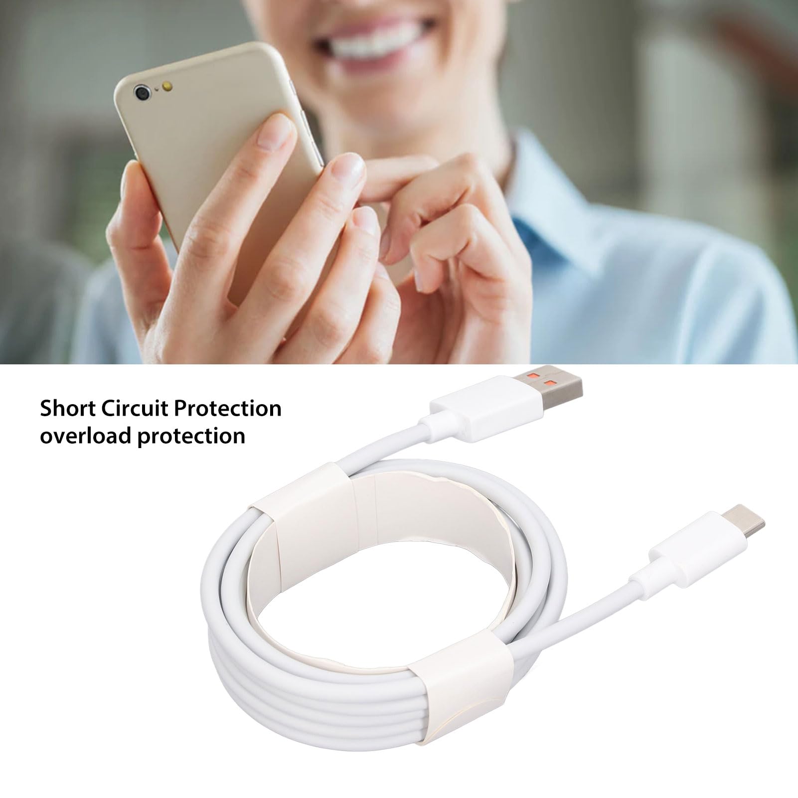 Kabel USB C, Szybkie ładowanie 120 W 6 A dla urządzeń 6,6 Stopy, Bezpieczeństwo Przede Wszystkim, z Zabezpieczeniem Przed Przeciążeniem, Zabezpieczeniem Przed Zwarciem