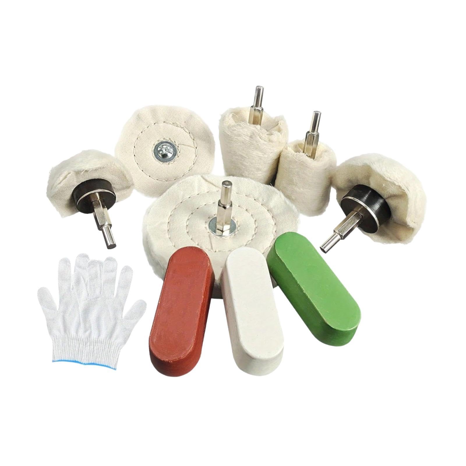 Qianly Ensemble de 6 disques pour polissage et gants pour nettoyage des moyeux