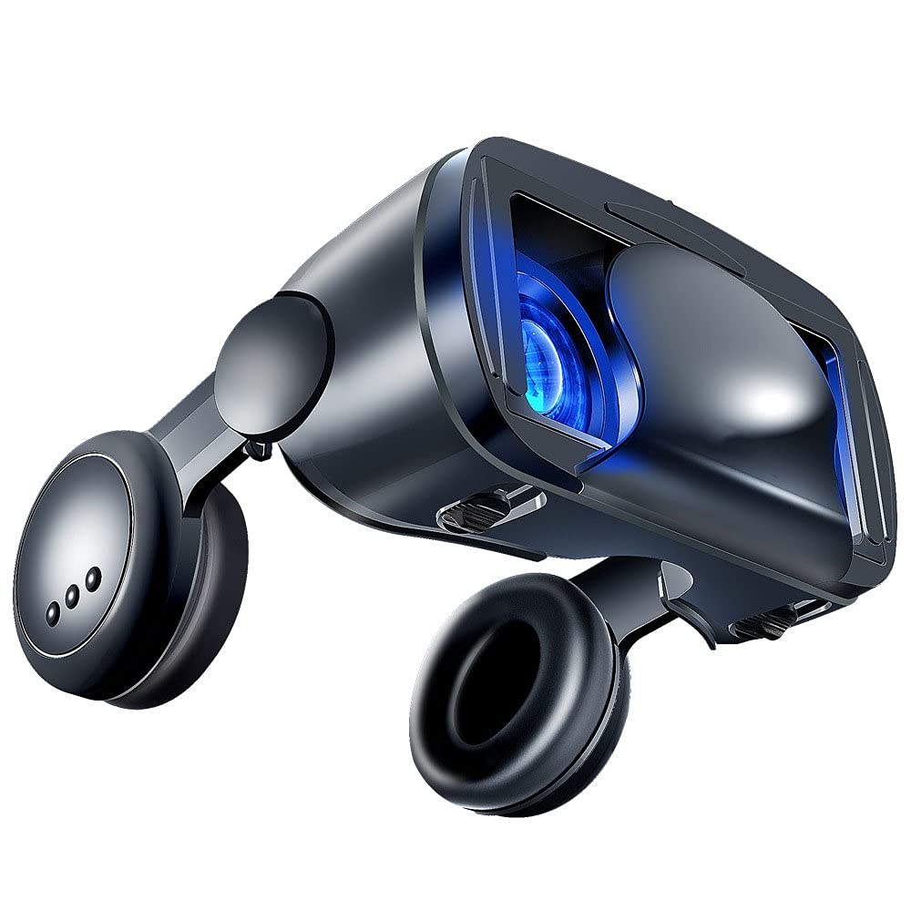 VR Auriculares (Negro), Auriculares de Realidad Virtual protegidos for los Ojos, compatibles con el teléfono iOS Android con teléfonos con 4.7-6.8 en Pantalla