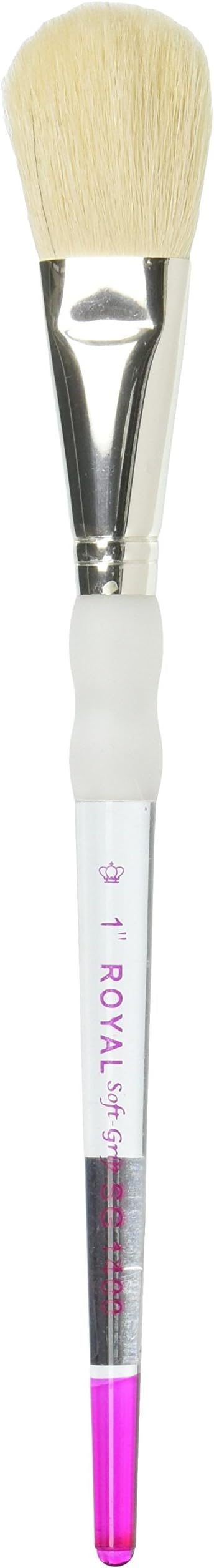 Royal Brush Soft-Grip White Blending Mop Brush, 1" Width