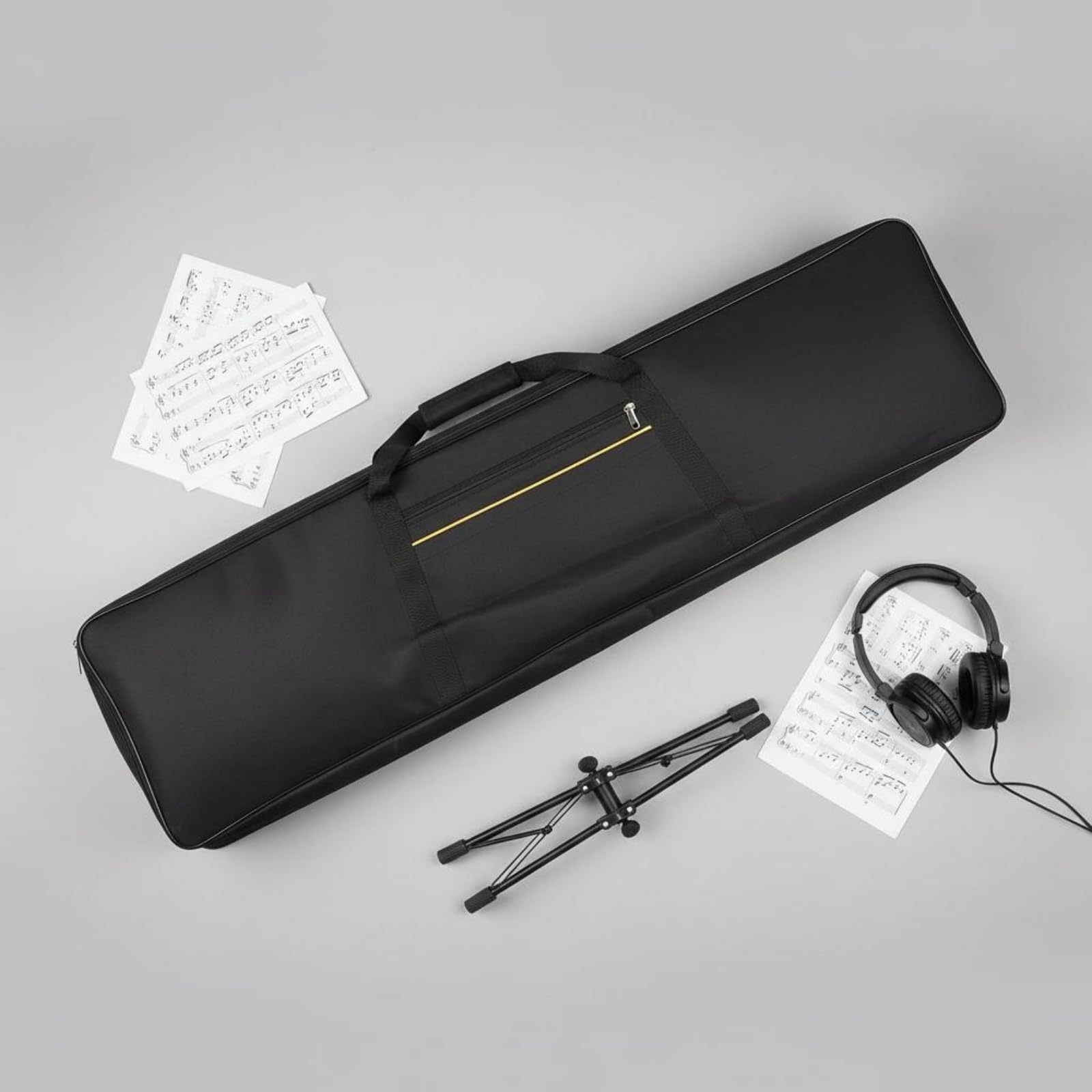 F Fityle Funda para Teclado Eléctrico de con Correa Ajustable y Asa Acolchado Espuma Material Oxford Adecuada para Uso Escolar Profesores Conciertos Viajes, Acolchado