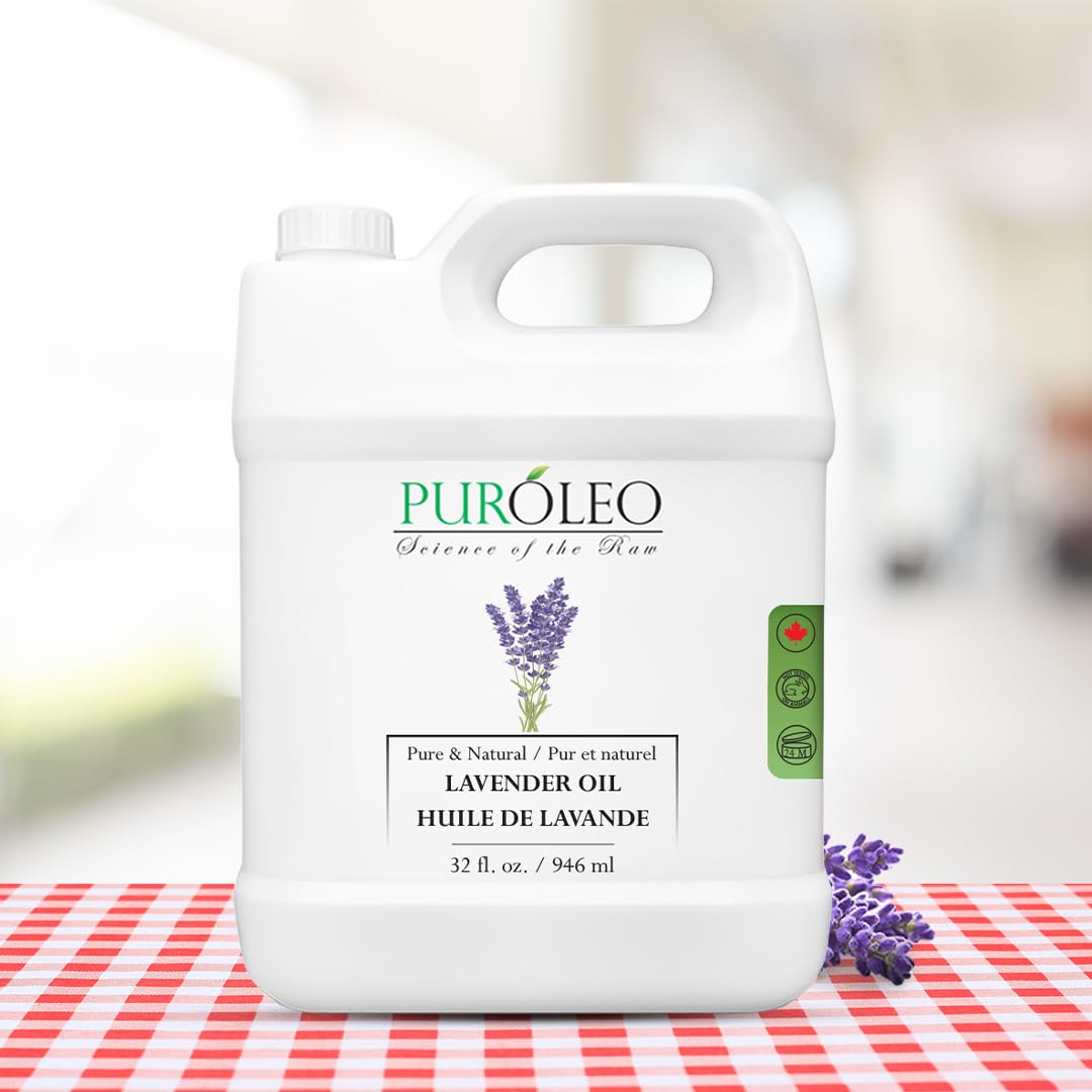 PUROLEO - Aceite esencial de lavanda (fabricado en Canadá) natural sin diluir prensado en frío para aromaterapia, aceite de aromaterapia de grado terapéutico para dormir, relajación, Bulgaria Francia