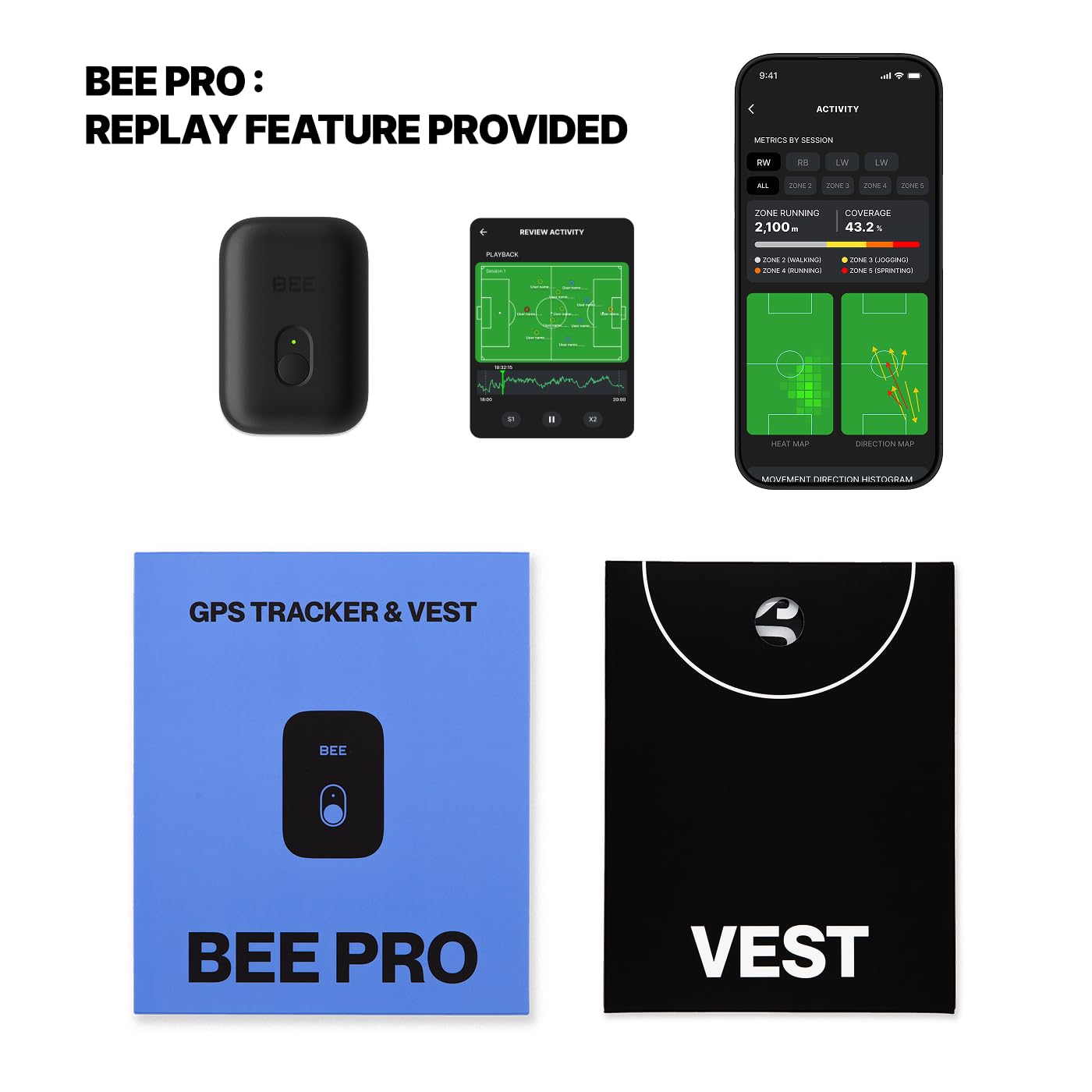 soccer bee サッカー用パフォーマンストラッカー Amazon.co.jp: SOCCERBEE - BEE PRO 2 - スポーツGPSトラッカー